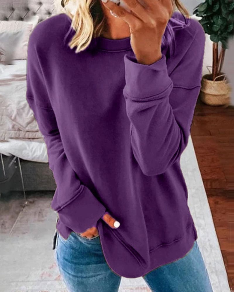 Casual Loose-Fit Pocket Sweatshirt | Comfortable & Trendy | Versatile Colors