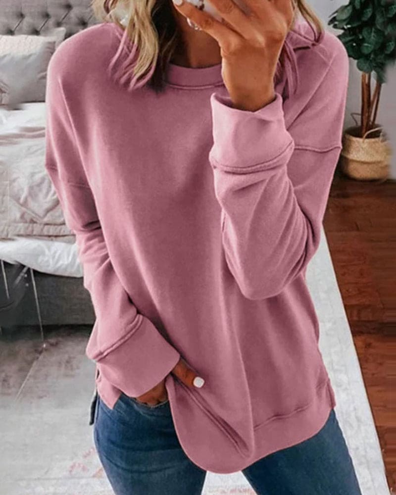 Casual Loose-Fit Pocket Sweatshirt | Comfortable & Trendy | Versatile Colors