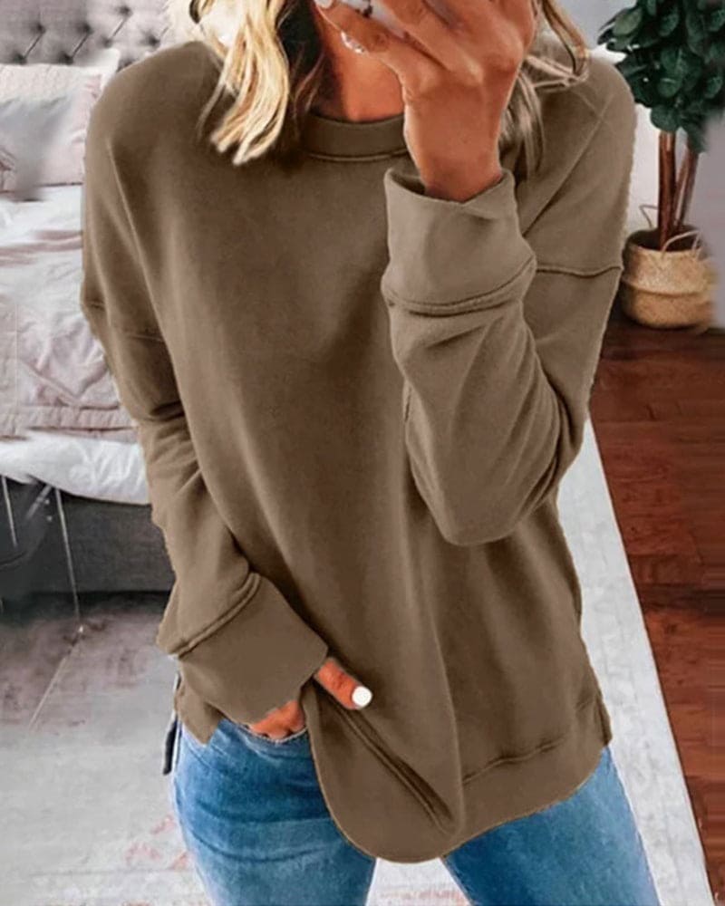 Casual Loose-Fit Pocket Sweatshirt | Comfortable & Trendy | Versatile Colors