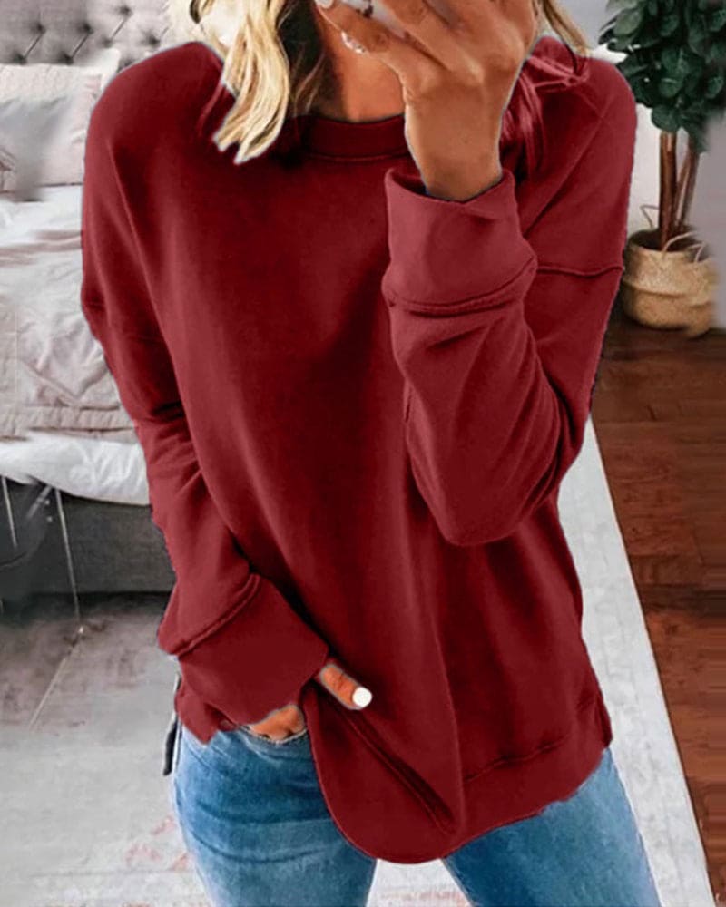 Casual Loose-Fit Pocket Sweatshirt | Comfortable & Trendy | Versatile Colors