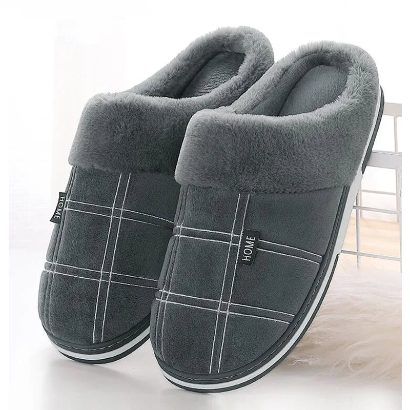 Fleece-Lined Plaid Slippers | Ultra-Soft and Warm | Indoor Comfort