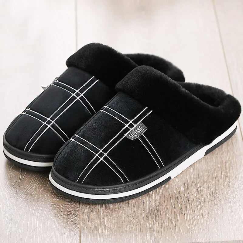 Fleece-Lined Plaid Slippers | Ultra-Soft and Warm | Indoor Comfort