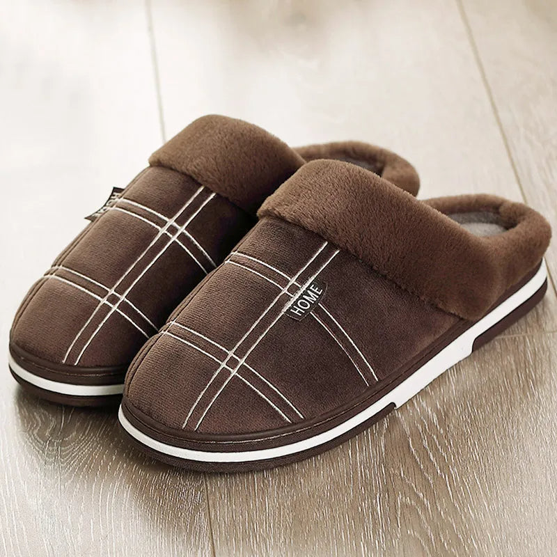 Fleece-Lined Plaid Slippers | Ultra-Soft and Warm | Indoor Comfort