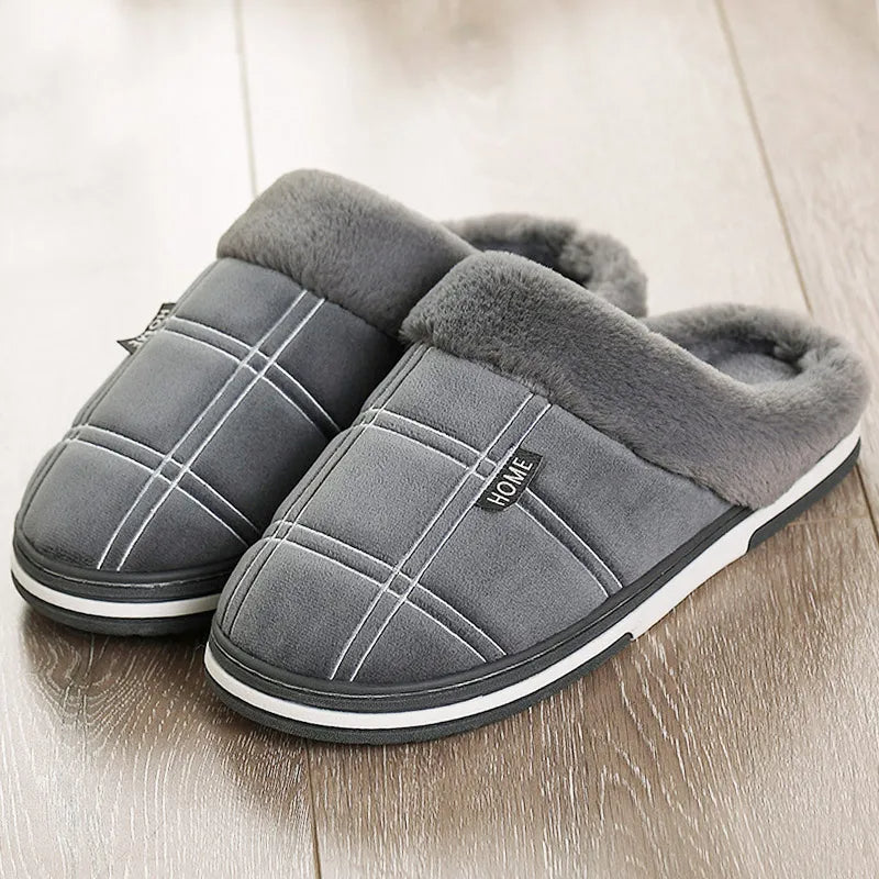 Fleece-Lined Plaid Slippers | Ultra-Soft and Warm | Indoor Comfort