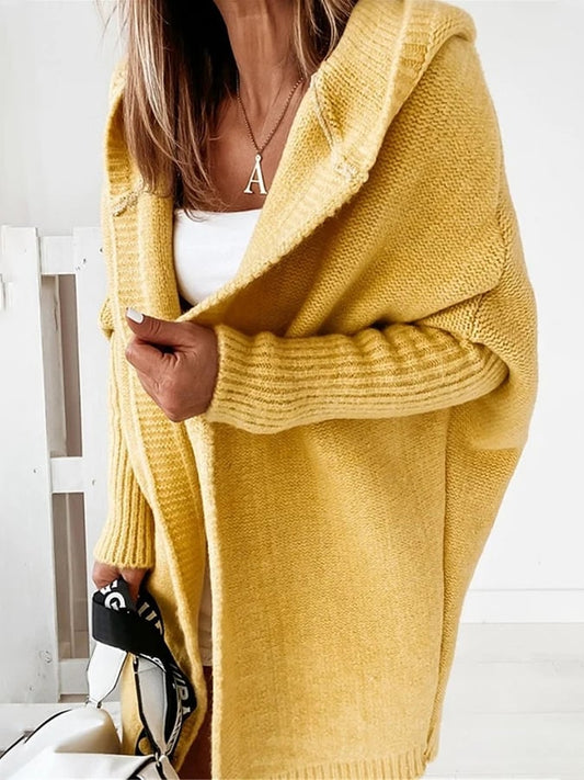 Hooded Oversized Knit Cardigan | Chunky & Cozy | Perfect for Layering