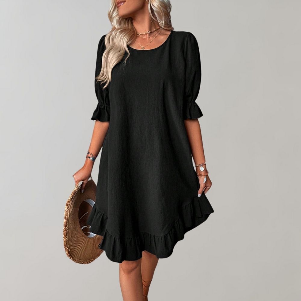 Puff-Sleeve Swing Dress | Flowy and Comfortable | Casual Chic