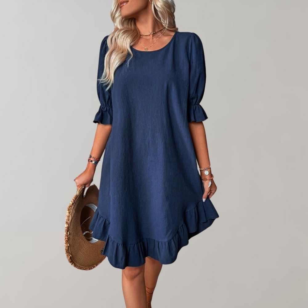 Puff-Sleeve Swing Dress | Flowy and Comfortable | Casual Chic