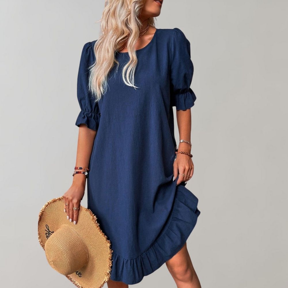 Puff-Sleeve Swing Dress | Flowy and Comfortable | Casual Chic