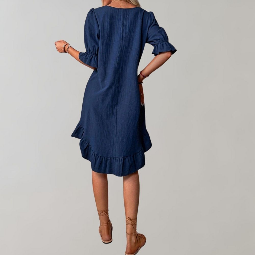 Puff-Sleeve Swing Dress | Flowy and Comfortable | Casual Chic