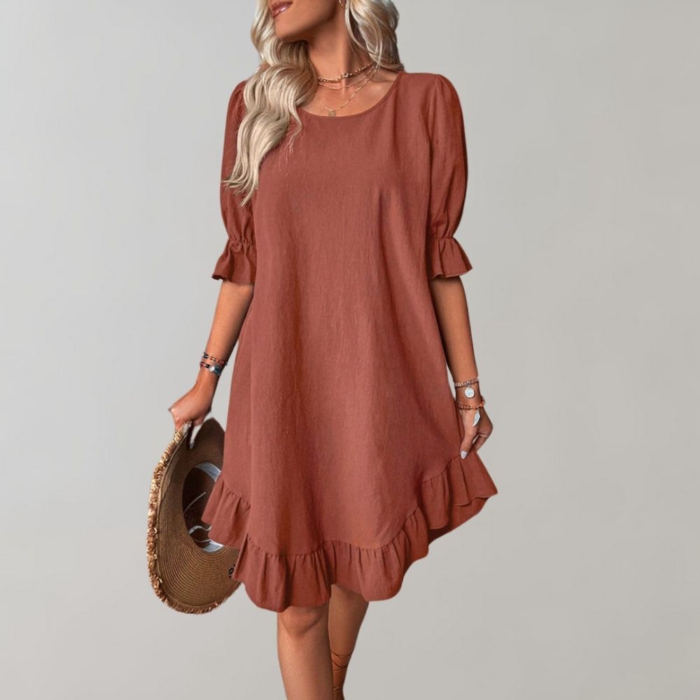 Puff-Sleeve Swing Dress | Flowy and Comfortable | Casual Chic