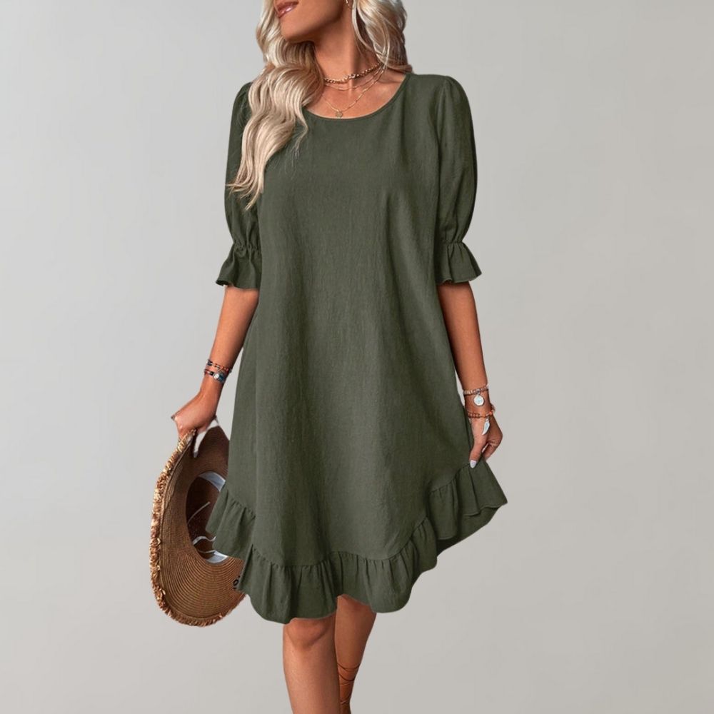 Puff-Sleeve Swing Dress | Flowy and Comfortable | Casual Chic