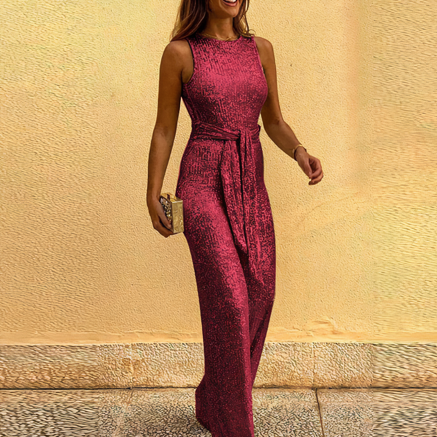 Glitter Jumpsuit | Elegant Partywear | Backless Evening Outfit