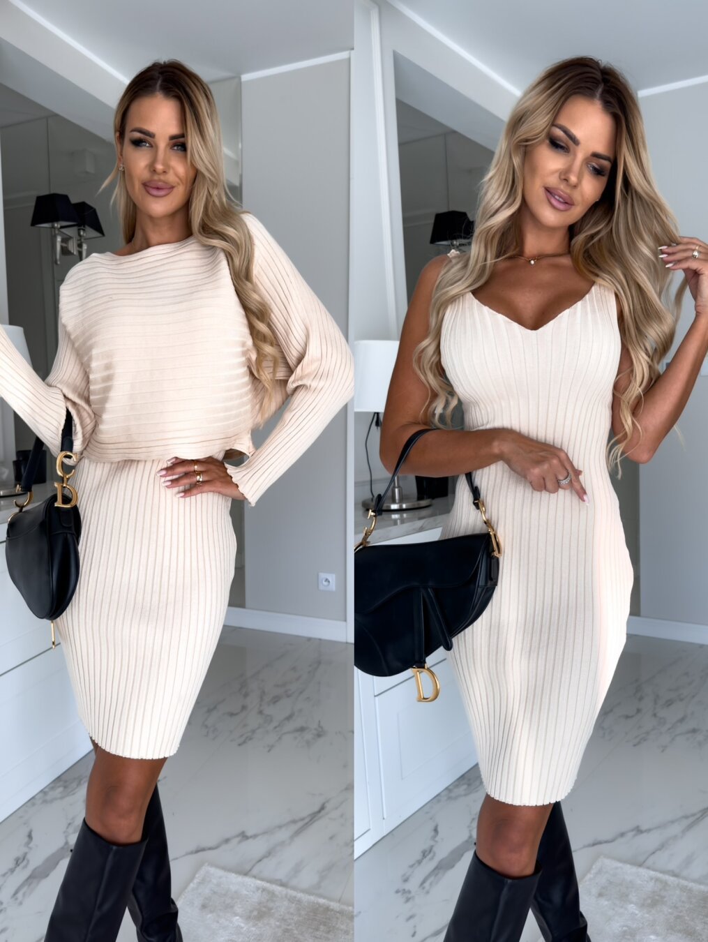 Ribbed Knit 2-in-1 Dress | Versatile | Elegant & Stylish