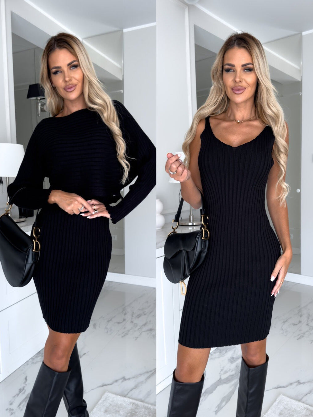 Ribbed Knit 2-in-1 Dress | Versatile | Elegant & Stylish