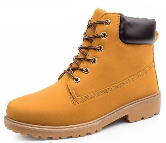 Ankle Lace-Up Boots | Faux Leather | Rugged and Durable