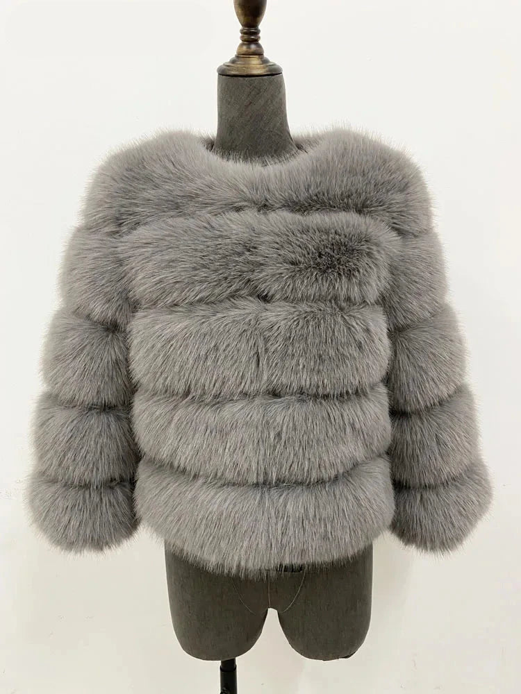 Faux Fur Jacket | Elegant Layered Design | Warm and Sophisticated