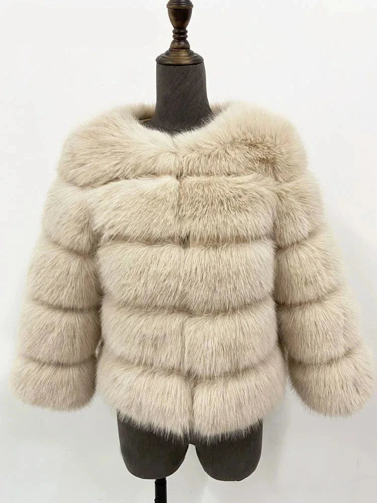 Faux Fur Jacket | Elegant Layered Design | Warm and Sophisticated