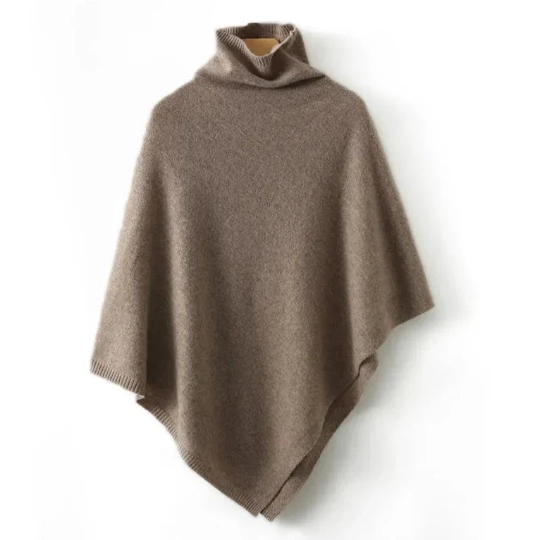 Turtleneck Knitted Poncho | Soft | Elegant Layering