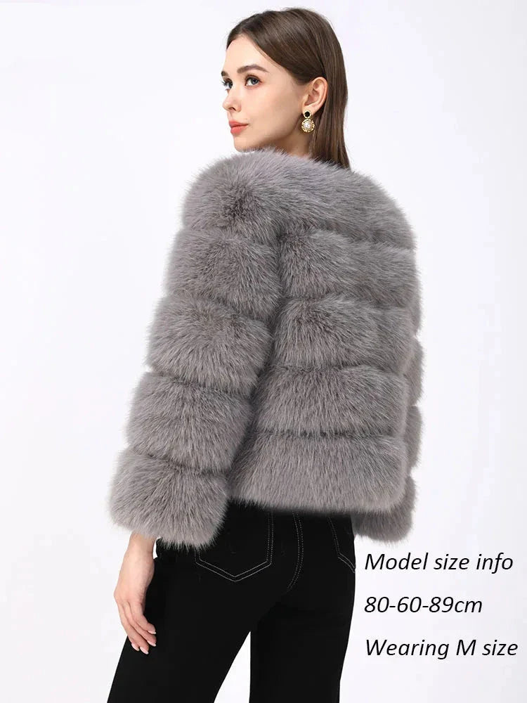 Faux Fur Jacket | Elegant Layered Design | Warm and Sophisticated