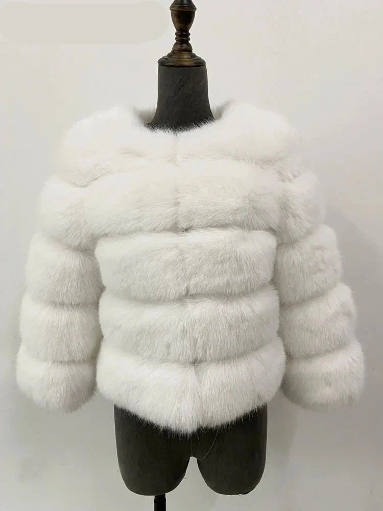 Faux Fur Jacket | Elegant Layered Design | Warm and Sophisticated