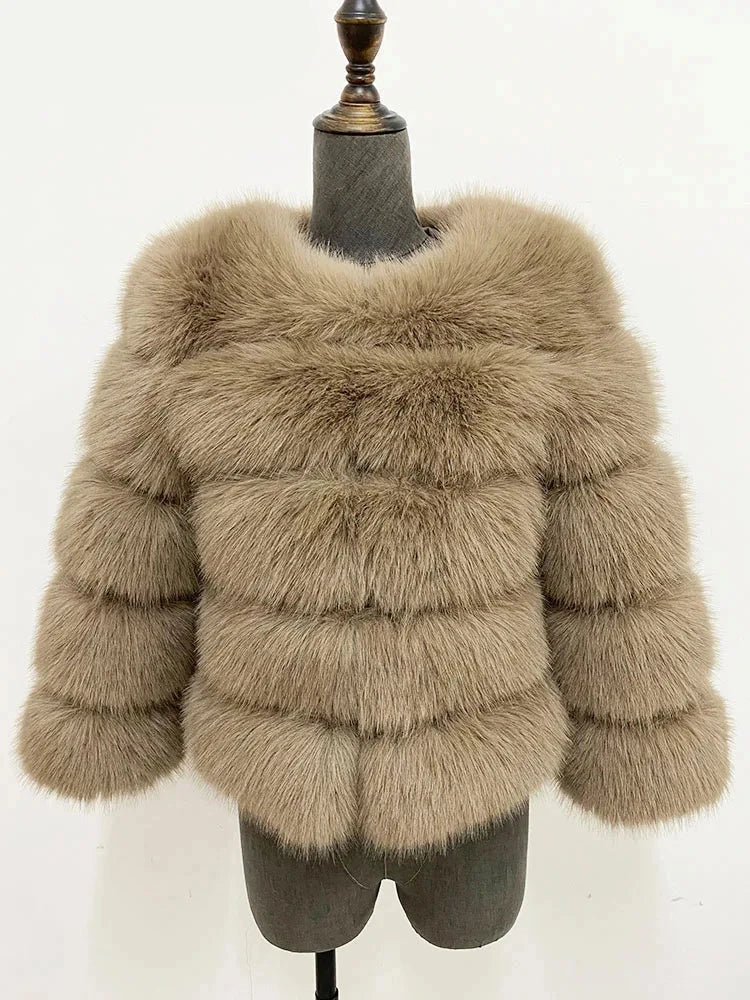 Faux Fur Jacket | Elegant Layered Design | Warm and Sophisticated