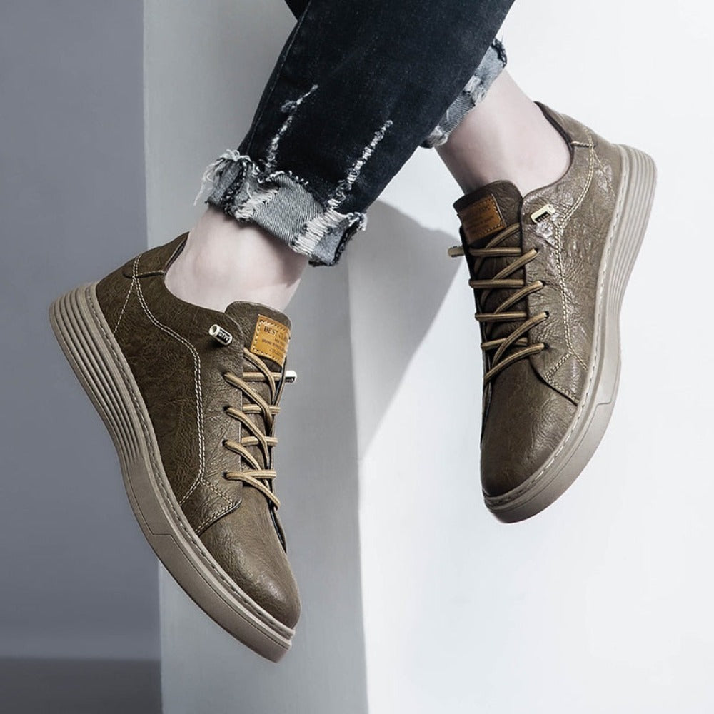 Textured Leather Sneakers | Stylish | Durable and Comfortable