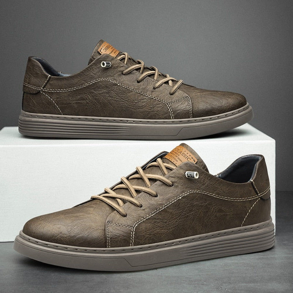 Textured Leather Sneakers | Stylish | Durable and Comfortable