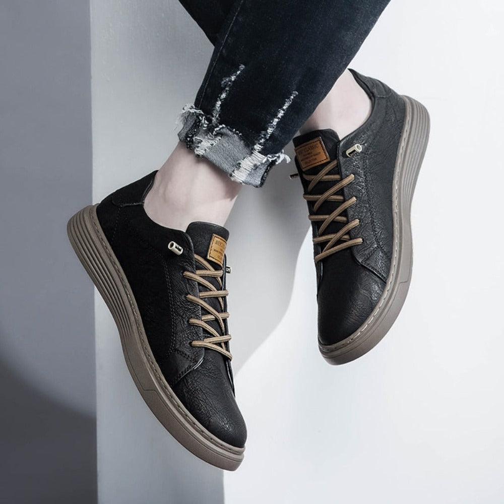 Textured Leather Sneakers | Stylish | Durable and Comfortable