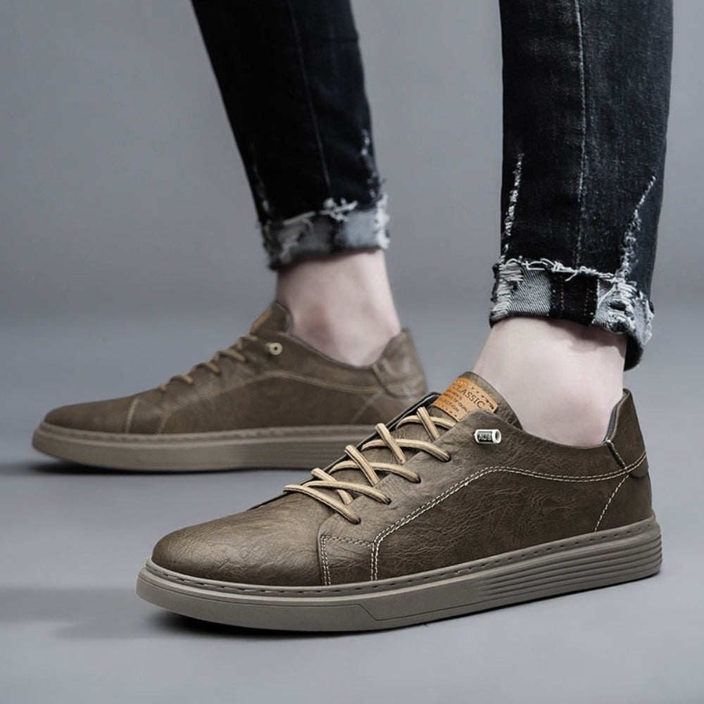 Textured Leather Sneakers | Stylish | Durable and Comfortable