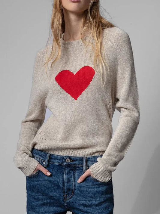 Heart Knit Sweater | Soft | Playful & Cozy