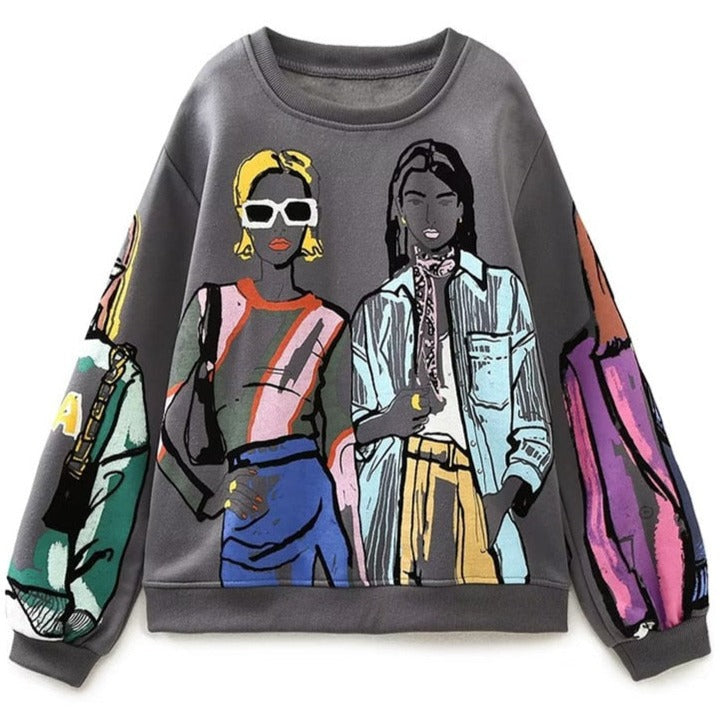 Graphic Print Sweatshirt | Artistic Style | Cozy & Unique