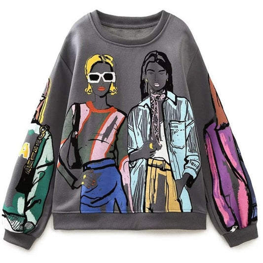 Graphic Print Sweatshirt | Artistic Style | Cozy & Unique