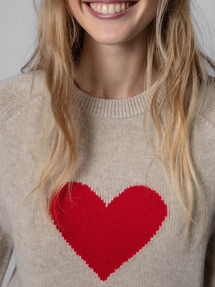 Heart Knit Sweater | Soft | Playful & Cozy