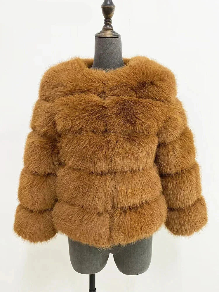 Faux Fur Jacket | Elegant Layered Design | Warm and Sophisticated