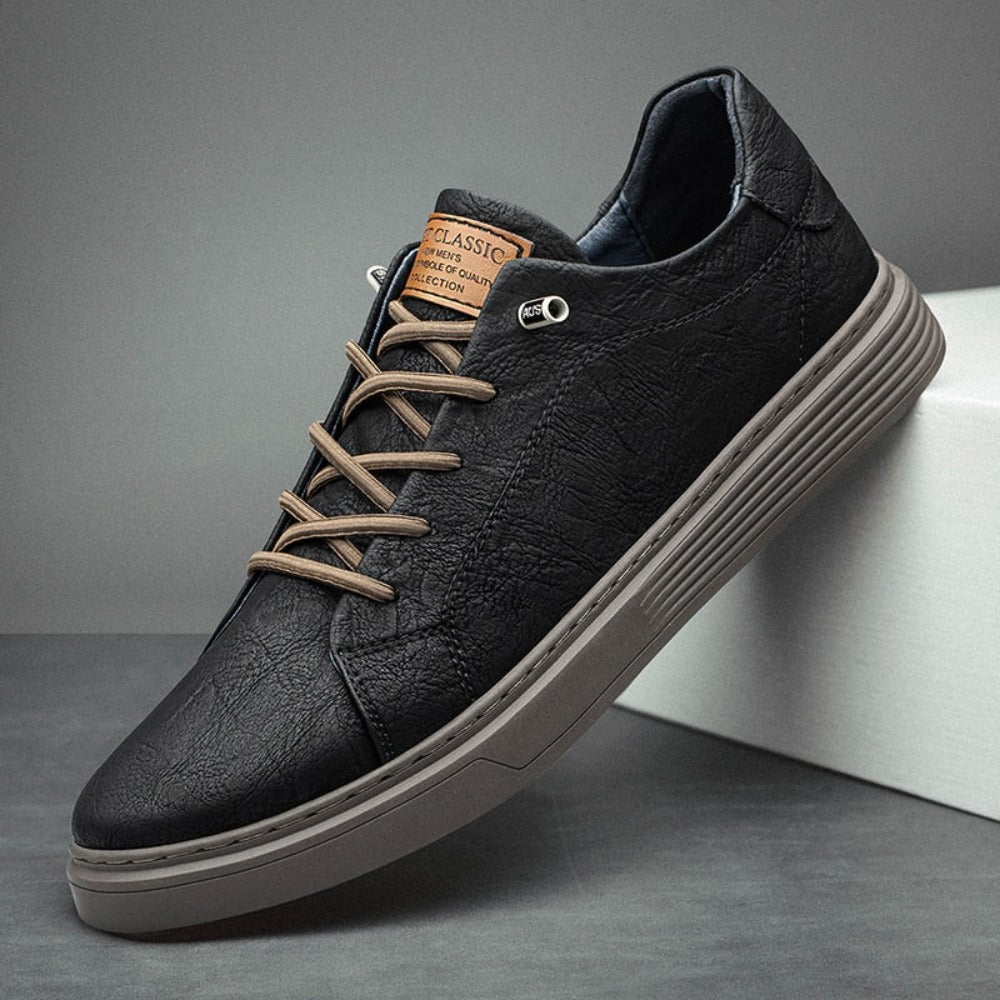 Textured Leather Sneakers | Stylish | Durable and Comfortable