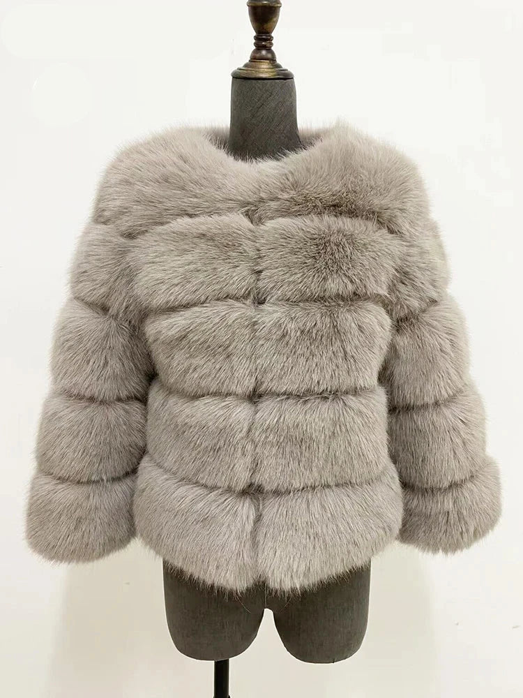 Faux Fur Jacket | Elegant Layered Design | Warm and Sophisticated