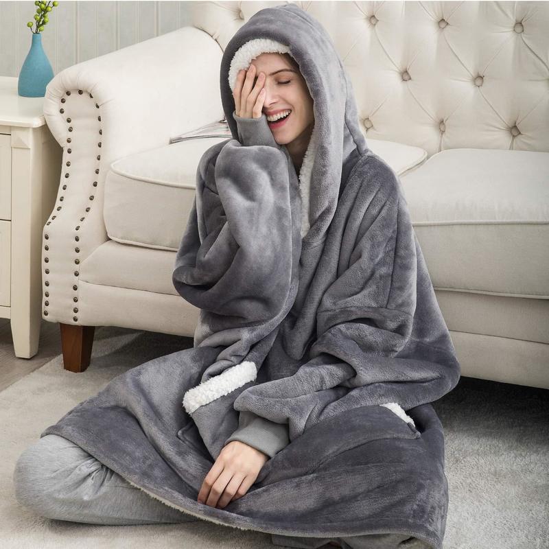 Oversized Hoodie Blanket | Sherpa Fleece | Ultra Cozy