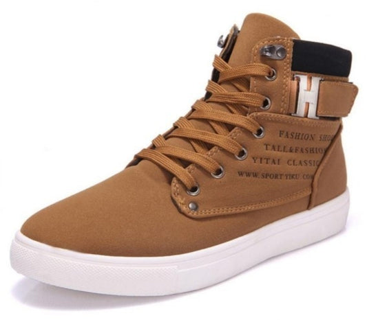 High-Top Sneakers | Synthetic Leather | Trendy and Durable