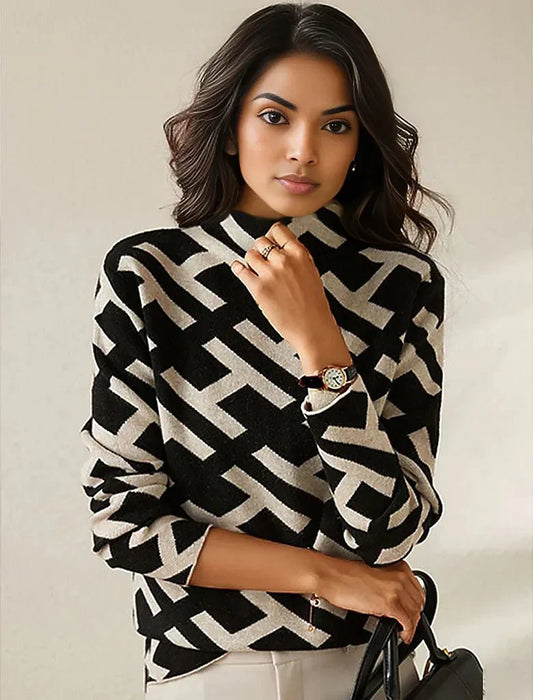 Sweater with geometric pattern